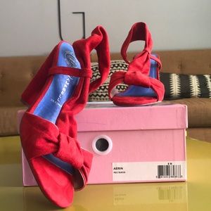 Jeffrey Campbell red suede high heels